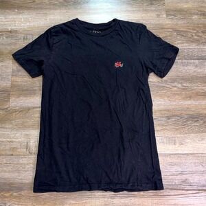 Taco Tuesday Black Cotton Graphic Shirt Mens Medium  "Hooded Skull Rose" Design